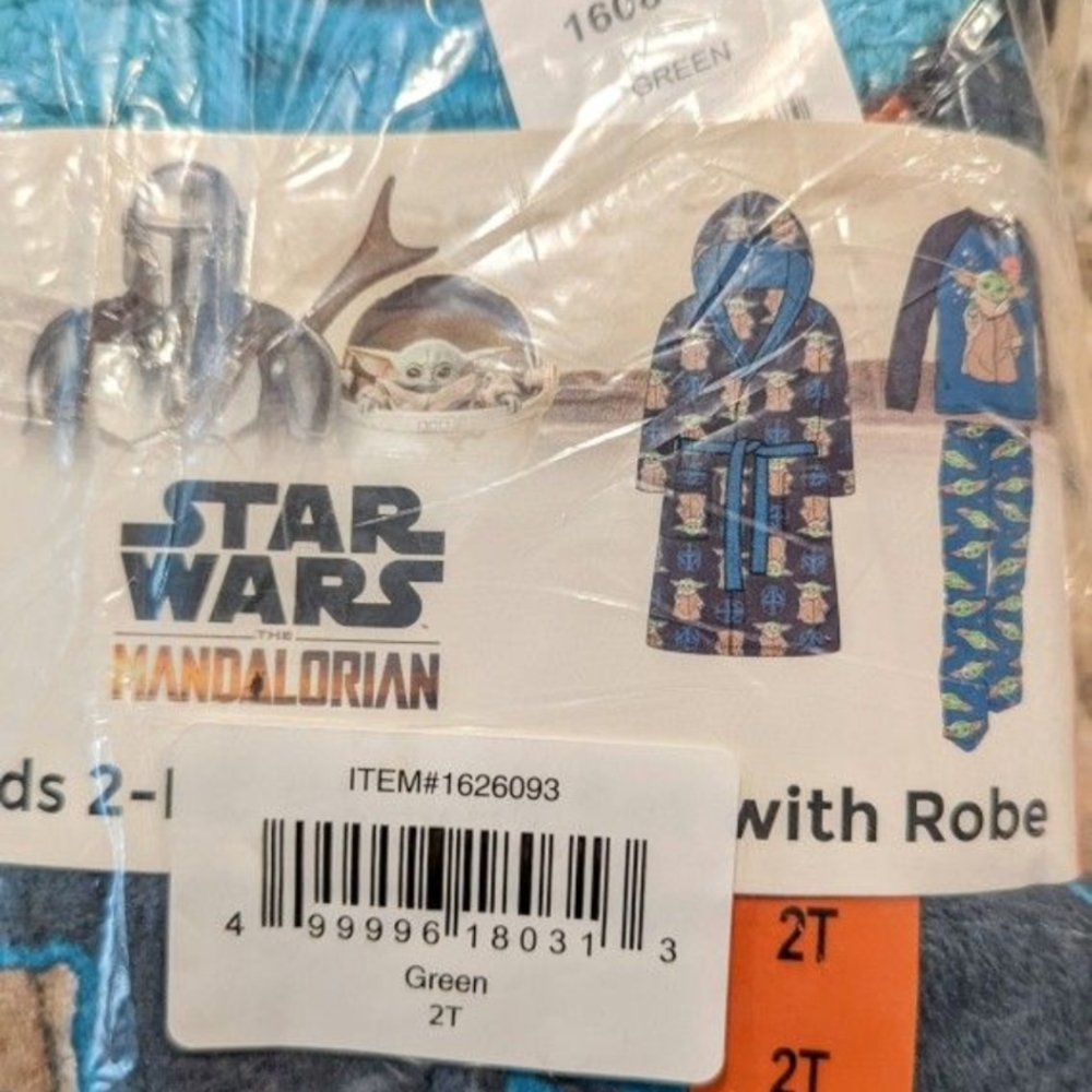 Star Wars Mandalorian Kids Pajama Set - Blue and Green